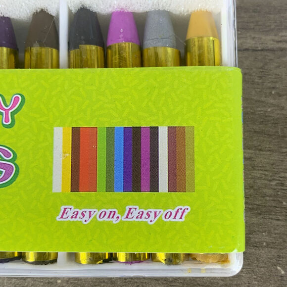 Face and Body Crayons 16 Colors Paint Sticks Washable Non Toxic Costume Makeup - Picture 9 of 12